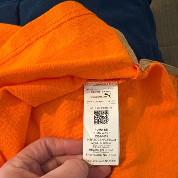 PUMA Freedom Rugby Vibrant Orange Tan White Burgundy Relaxed Fit Shirt $95 NWT M - Picture 12 of 14